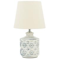 TISCHLAMPE Rosanna 20/20/35 cm - Beige, Keramik (20/20/35cm) - Beliani