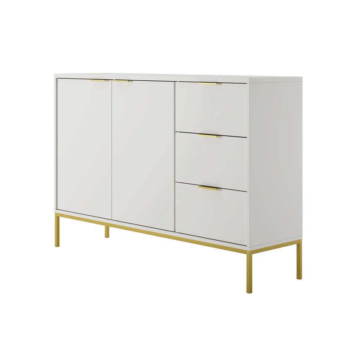 SIDEBOARD Seattle Weiß - Goldfarben/Weiß, Holzwerkstoff (150/100.4/40cm) - Petits-meubles