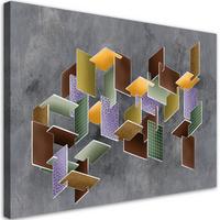 WANDBILD 3d rätsel - Grau, Textil (60/40cm) - Feeby
