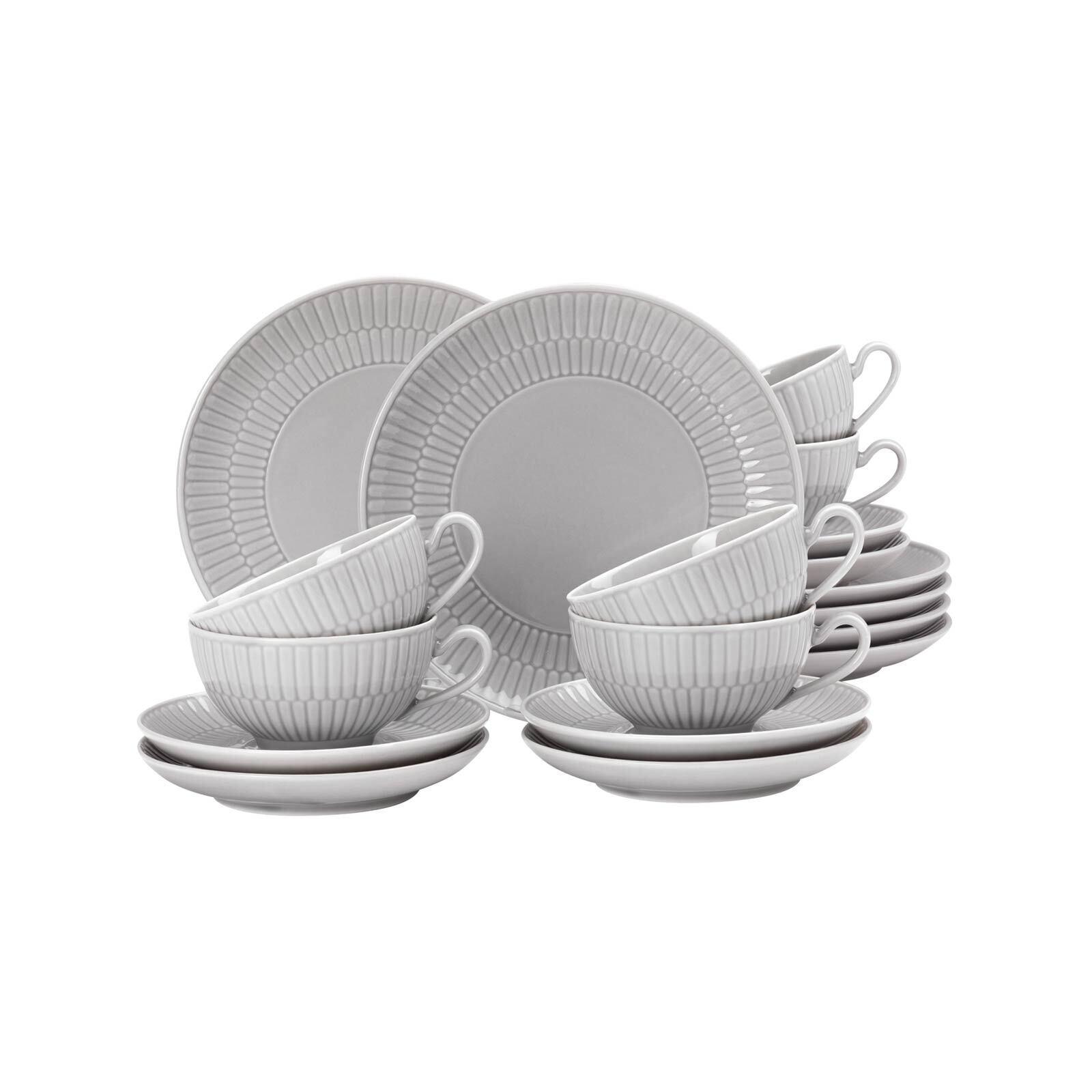 TEESERVICE Amina Silbergrau 18-tlg. - Grau, Keramik (2/2/2cm) - Seltmann Weiden