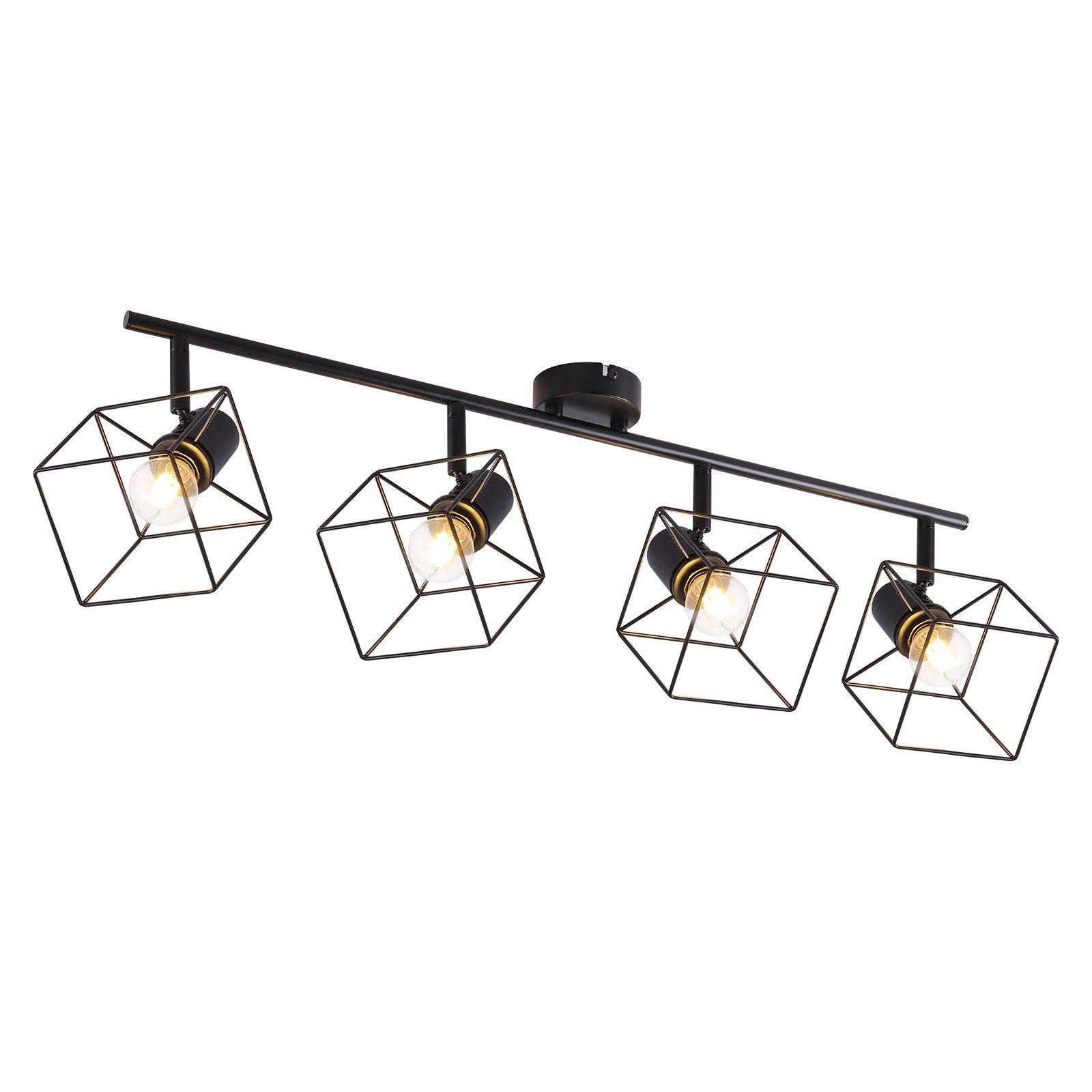 DECKENSTRAHLER Fürth 4-flammig 70/10/17 cm - Schwarz, Metall (70/10/17cm) - Nettlife