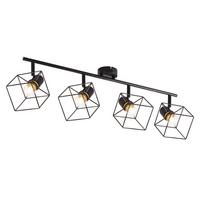 DECKENSTRAHLER Fürth 4-flammig 70/10/17 cm - Schwarz, Metall (70/10/17cm) - Nettlife