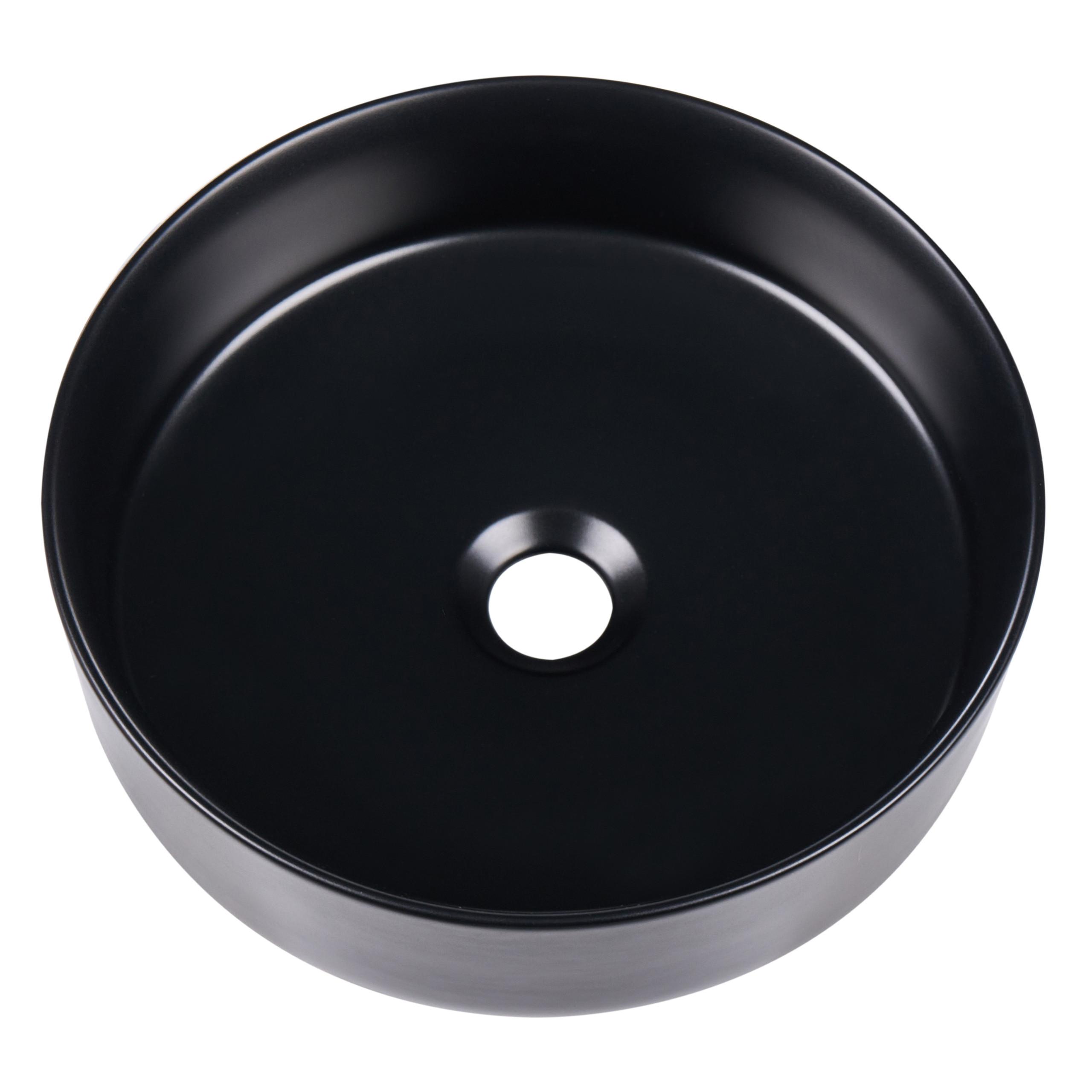 AUFSATZWASCHBECKEN Schwarz 36 cm Keramik Calig - Schwarz, Keramik (36/12/36cm) - Beliani