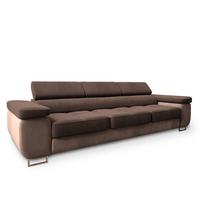 SCHLAFSOFA MOSINE Braun Velours-Stoff mit Schlaffunktion - Beige/Braun, Holz (276/98/87cm) - MASSENO