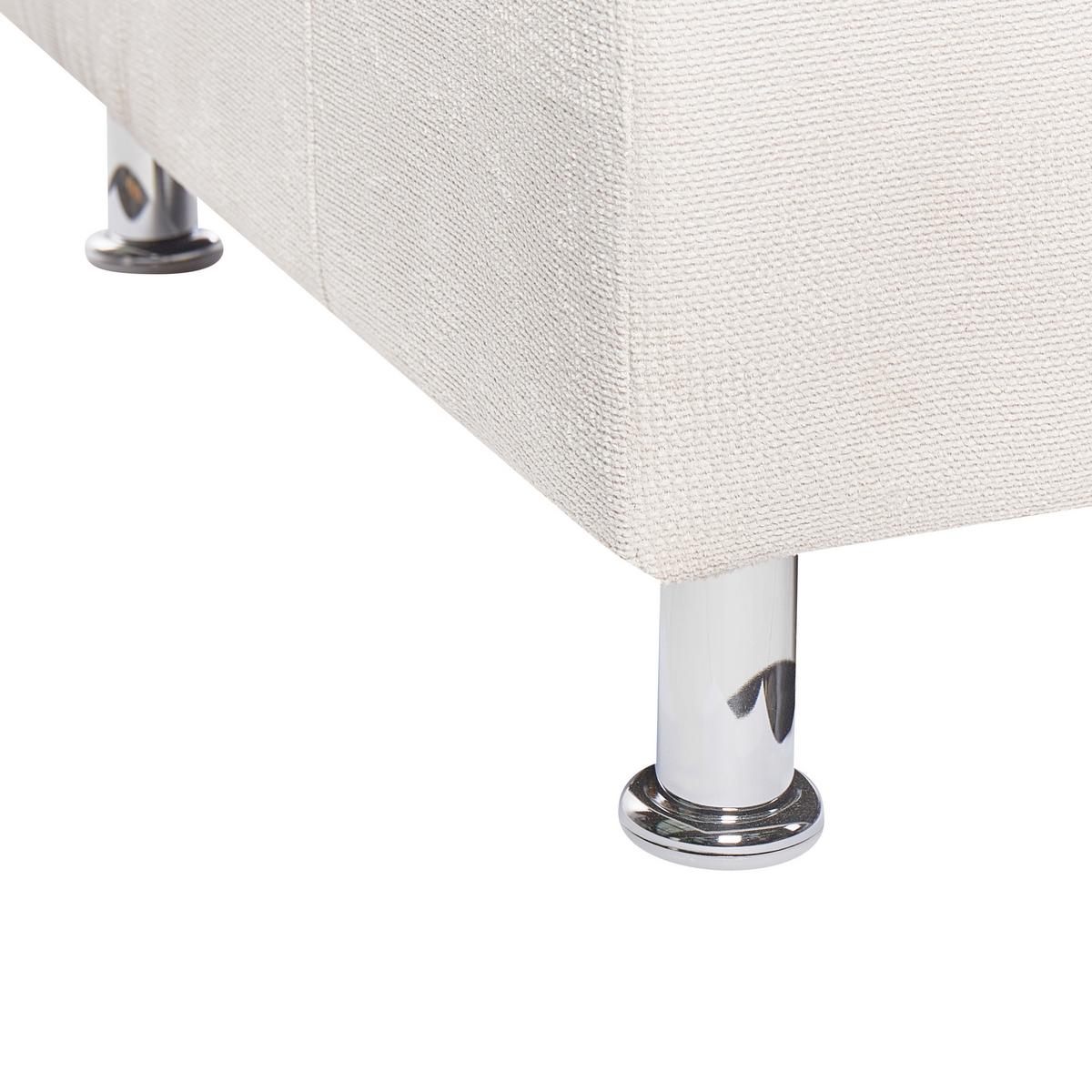 3-SITZER-SOFA Stoff cremeweiß Floro - Silberfarben/Weiß, Textil (179/74/83cm) - Beliani