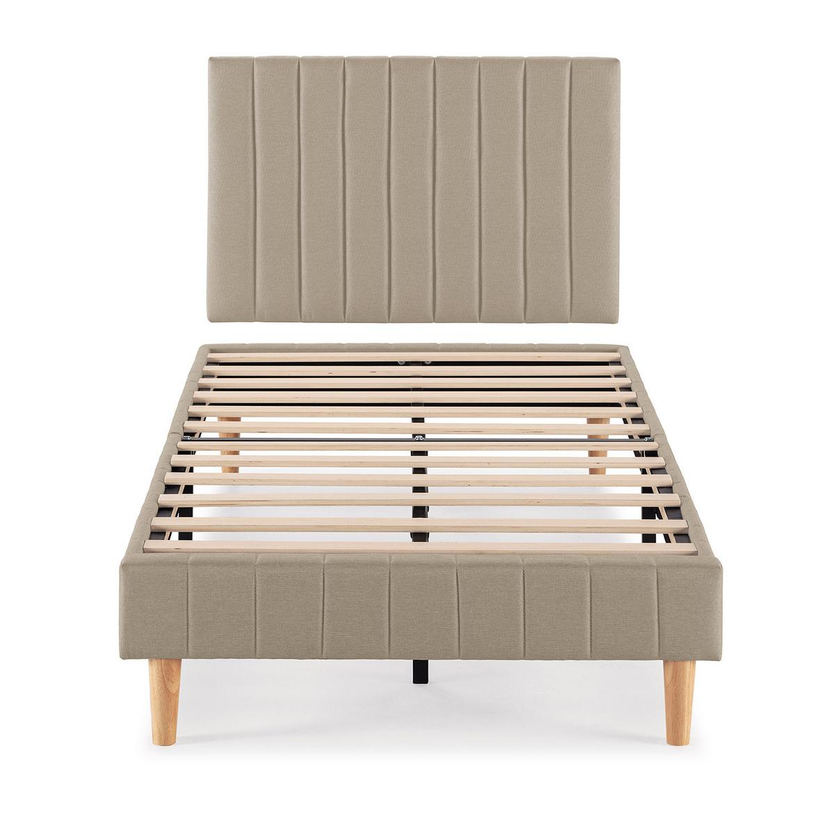 POLSTERBETT + kopfteil 90x190 cm Eris, Beige - Beige, Textil (192/92/90cm) - VS Venta-stock