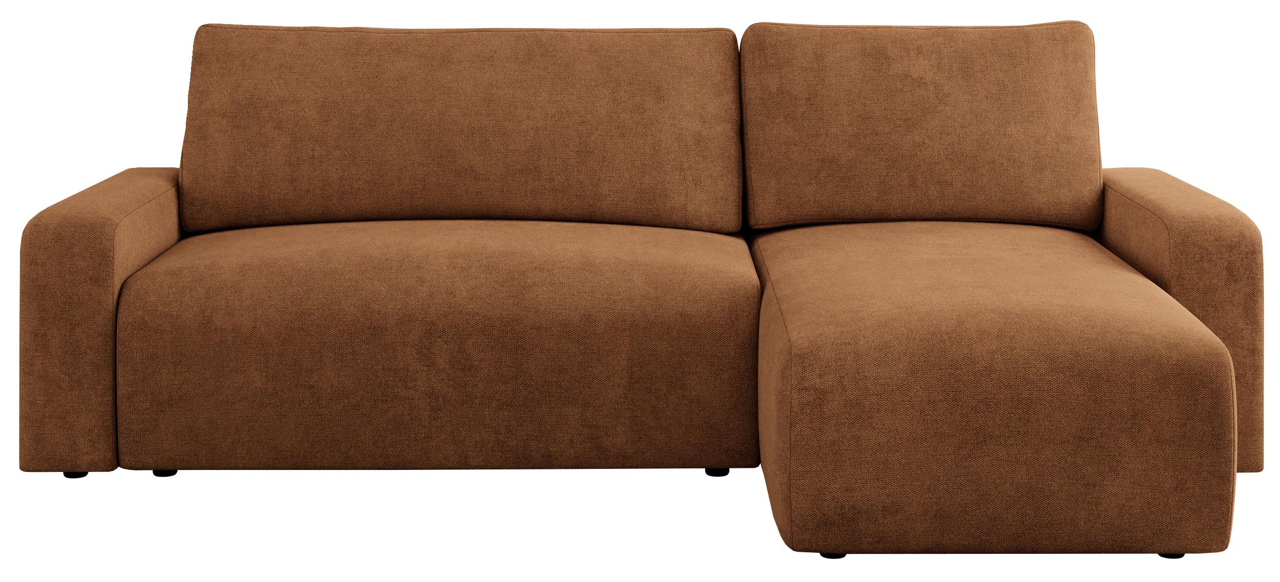 ECKSOFA ARGOS Orange Struktur - Schwarz/Orange, Kunststoff/Textil (245/150cm) - MKS