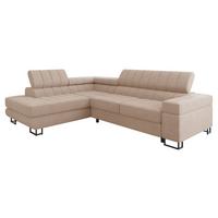 ECKSOFA Laris Premium, Seite: Links - Hellrosa/Schwarz, Holz/Textil (271/203cm) - MIRJAN24