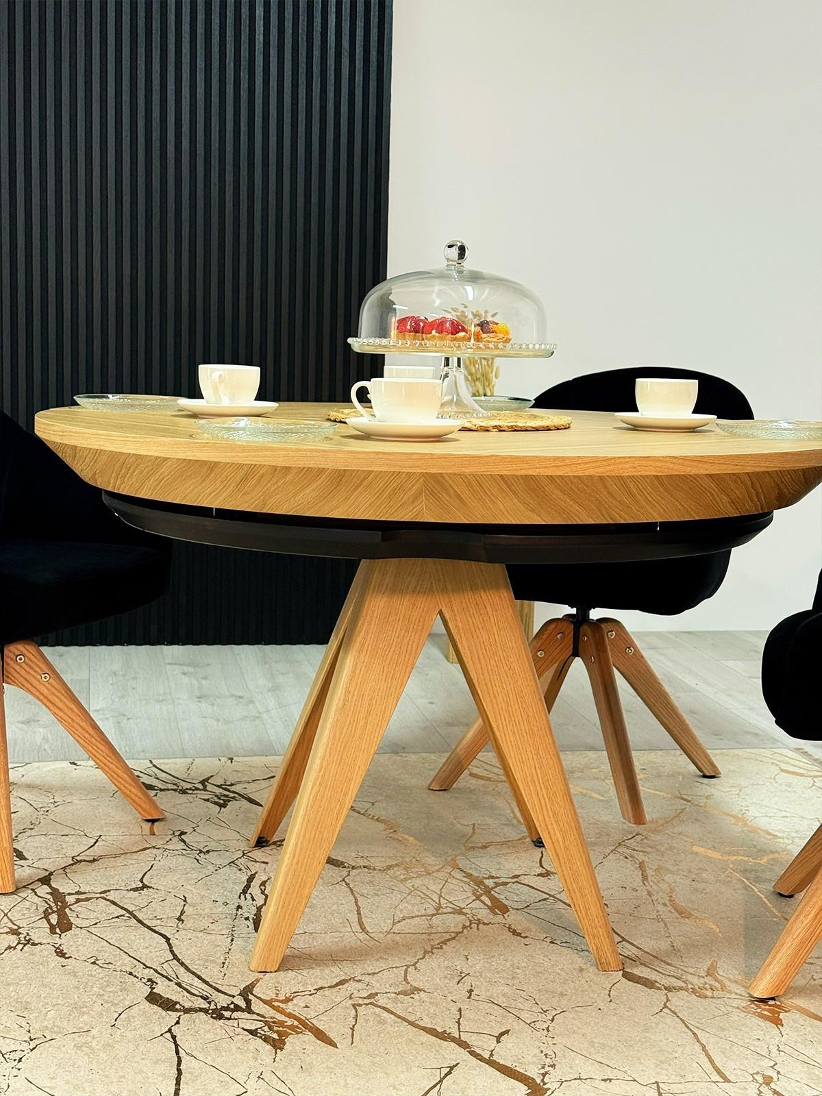 ESSTISCH INTARSIO Ausziehbar 130 - 230 / 130 x 76 cm - Eichefarben, Holz (130/130/76cm) - MASSENO