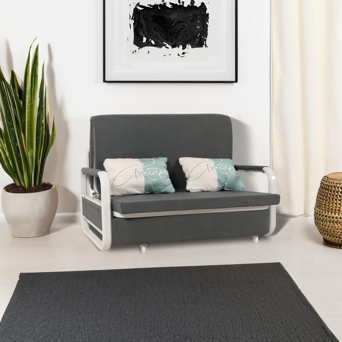 SCHLAFSOFA Anthrazit - Dunkelgrau/Anthrazit, Textil (130/71/185cm) - MCW
