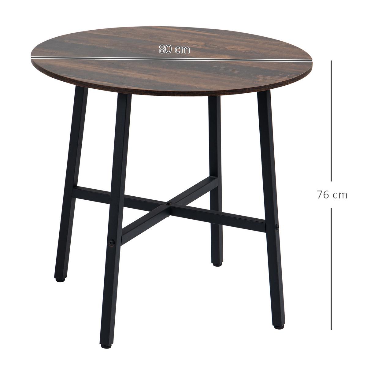 ESSZIMMERTISCH Esstisch Küchentisch für 4 Personen für Esszimmer, Küche, Braun - Braun, Kunststoff (80/80/76cm) - HOMCOM