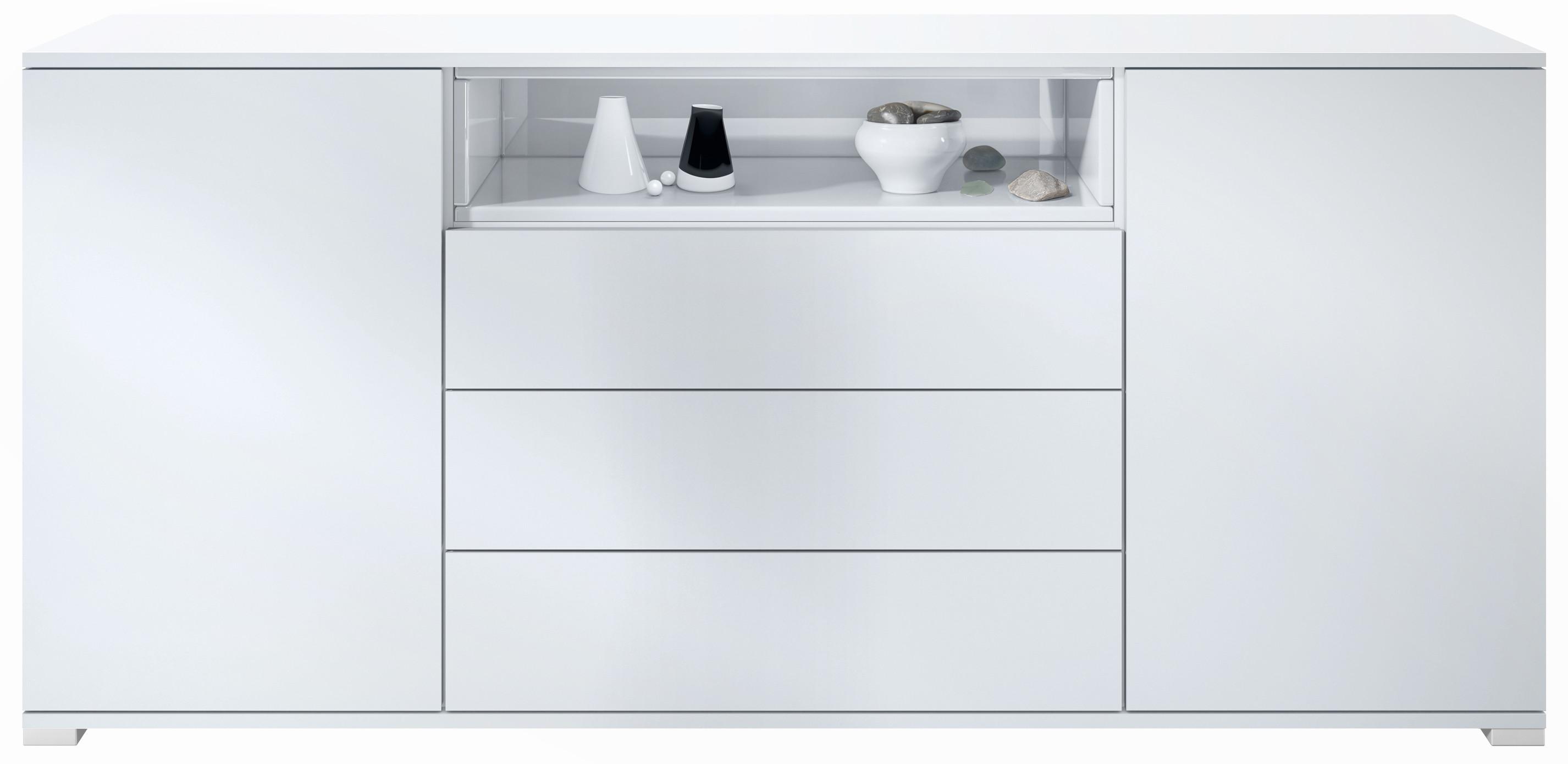 SIDEBOARD Skadu Weiß Hochglanz - Weiß Hochglanz, Holzwerkstoff (166.5/75.5/35cm) - Vladon