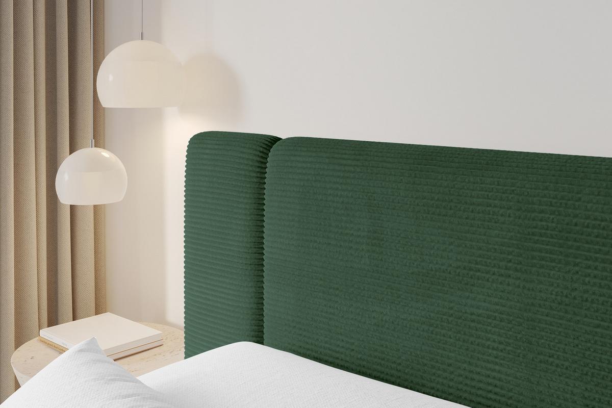 BOXBETT mit Matratze H4 - EVON Zanozek - 180x200 cm Grün - Grün, Holzwerkstoff (180/200cm) - ALTDECOR