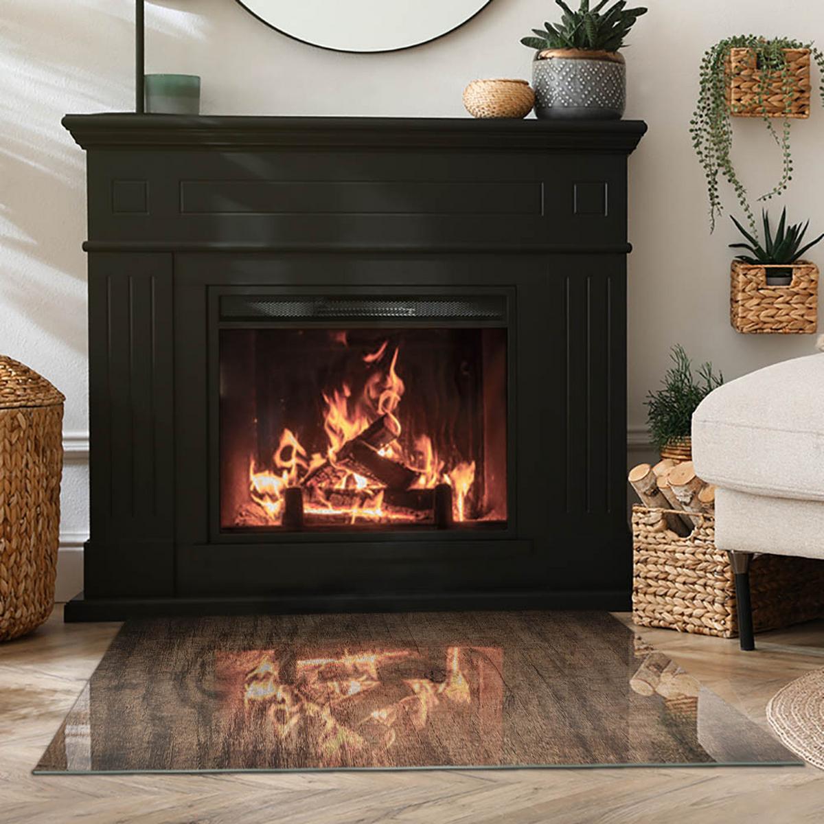 GLASPLATTE für Kamin 100x70 cm - Braun, Glas (100/70/0.4cm) - TULUP