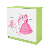 KOMMODE Babydreams Prinzessin Pferd 81/81/41 - Grün, Holzwerkstoff (81/81/41cm) - RAUMHIRSCH FURNITURE
