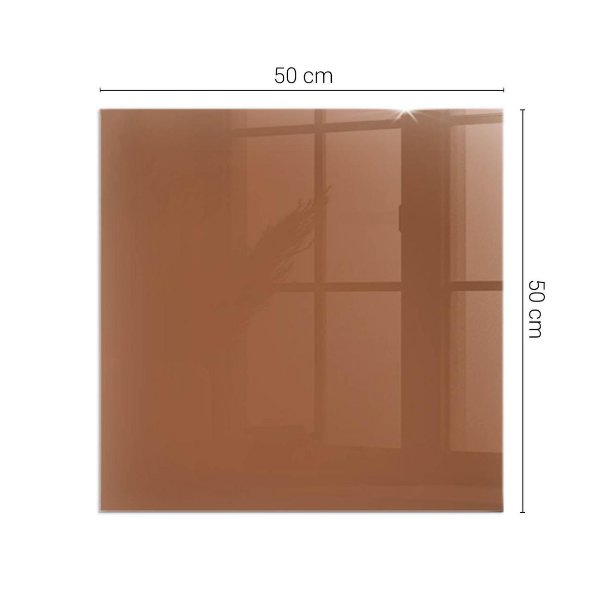 GLASPLATTE für Kamin 50x50 cm - Braun, Glas (50/50/0.4cm) - TULUP