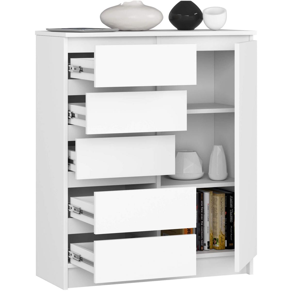 KOMMODE Weiß 97/80/35 - Weiß, Holzwerkstoff (80/97/35cm) - RAUMHIRSCH FURNITURE