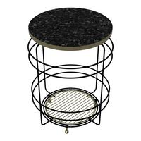 BEISTELLTISCH Padasjoki - Goldfarben/Schwarz, Holzwerkstoff/Metall (40/40/55cm) - [en.casa]