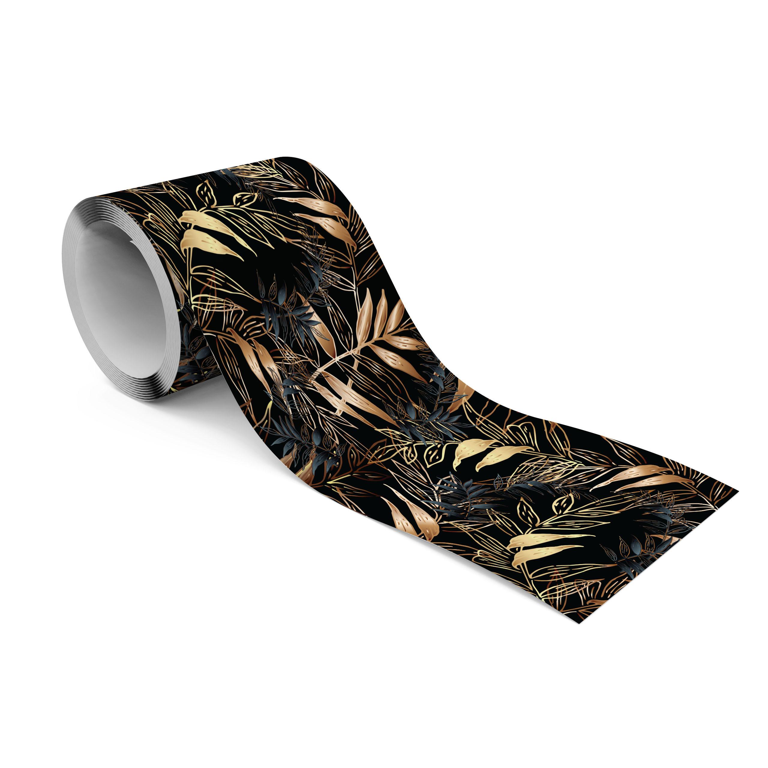 TAPETENBORDÜRE selbstklebend tropische BLÄTTER Pflanzen Glamour Stil - Beige/Schwarz, Papier (10/300/300cm) - Muralo