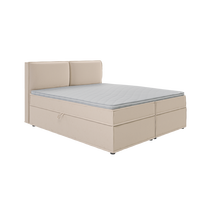 BOXBETT Eclipse 180/200 cm Beige Luxusmicrofaser - Beige/Schwarz, Holz/Kunststoff (180/200cm) - S-Style Möbel