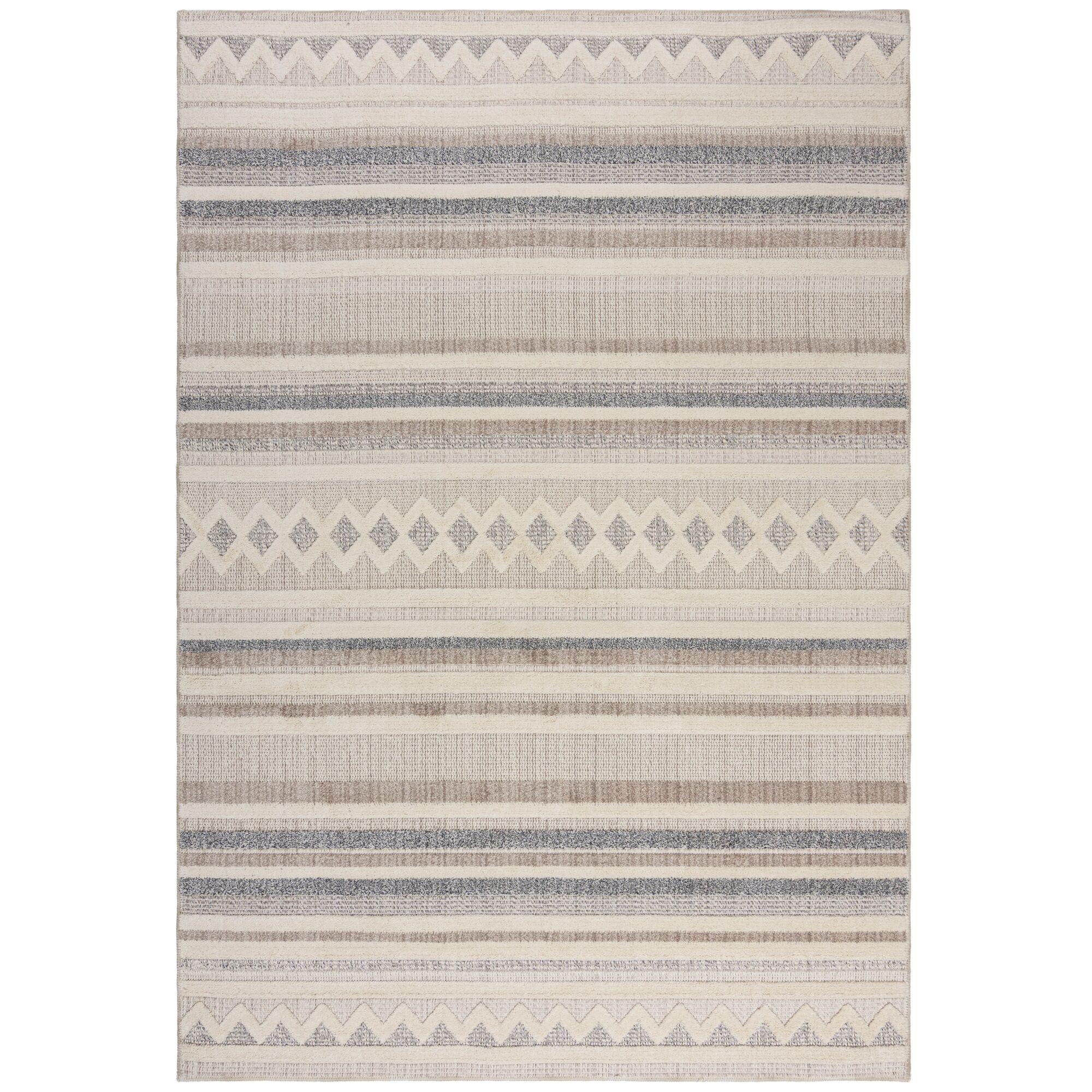 TEPPICH Waschbar RIDGE, gestreift, Grau-Beige, 155 x 230 cm - Beige, Textil (230/155cm) - KADIMA DESIGN