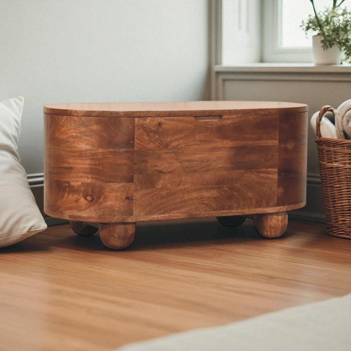 TRUHE mit Roasted-Almond-Finish, Stauraum innen, braun - Braun, Holz (80/38/35cm) - Artisan Furniture