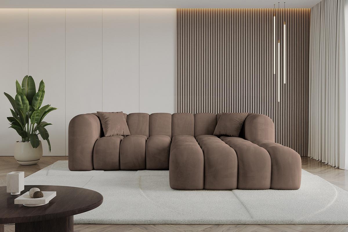 ECKSOFA Ottomane Rechts OLEA-L1 - 231x173x74 cm Braun - Schwarz/Braun, Holzwerkstoff/Kunststoff (231/173cm) - ALTDECOR
