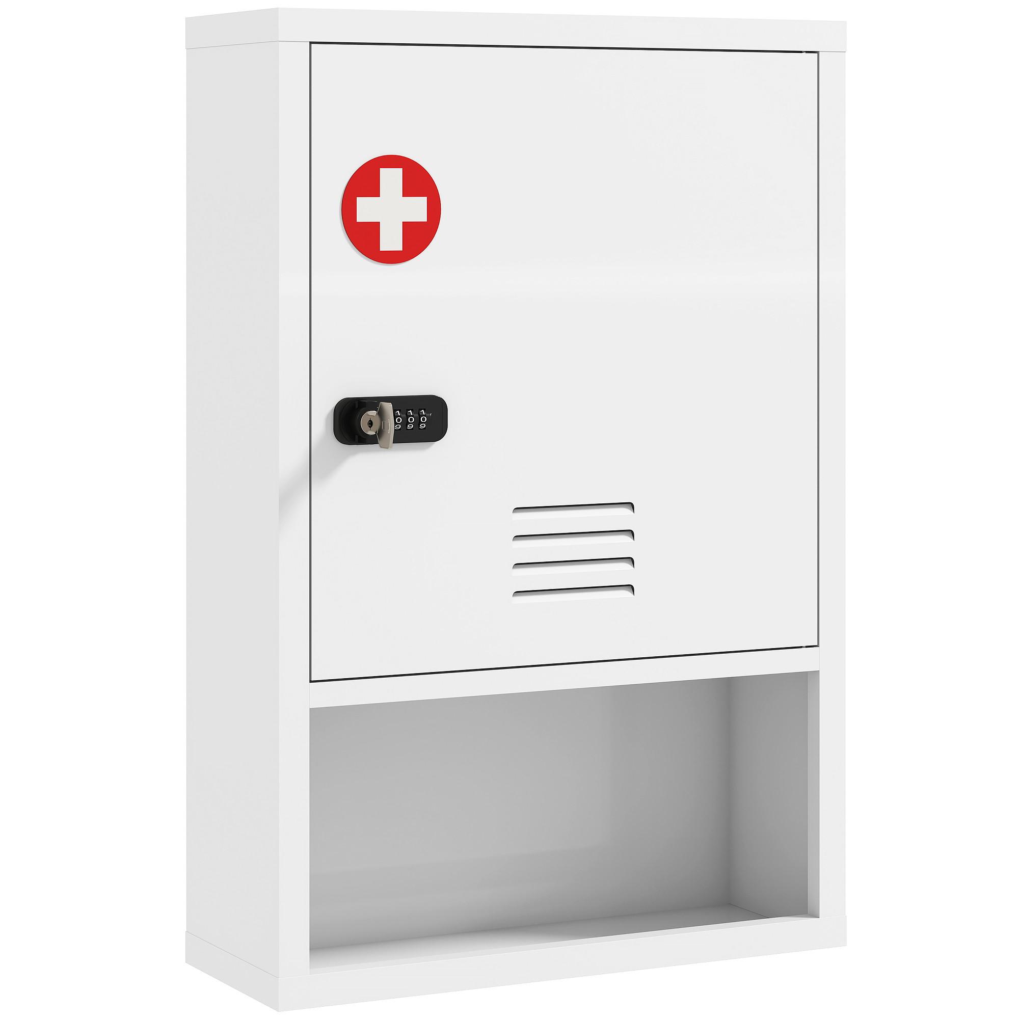 MEDIZINSCHRANK Kaltgewalzter Stahl Weiß - Weiß, Metall (15/60/40cm) - HOMCOM