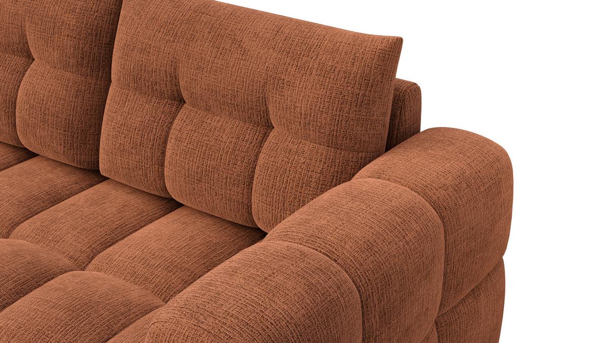 ECKSOFA CLOUDI 4-Sitzer links, rostrot - Schwarz/Orange, Holz/Textil (294/160cm) - Wozimo