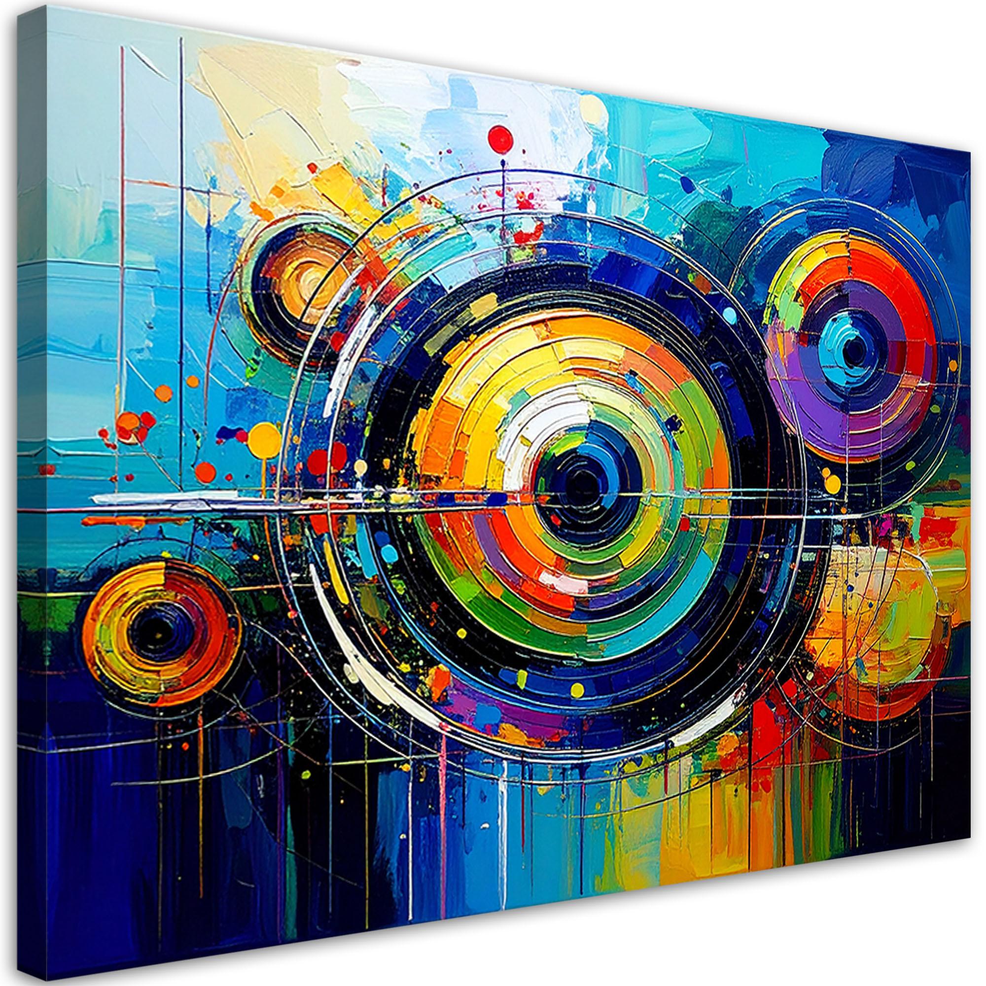 LEINWANDBILD bunte Kreise Abstrakt wie ein Gemälde 60x40cm - Multicolor, Textil (60/40cm) - Feeby