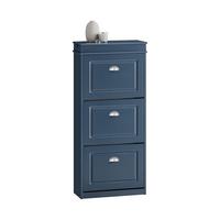 SCHUHKIPPER mit Schublade und Haken, Schuhschrank Blau 53x24x118cm - Blau, Holzwerkstoff (53/118/24cm) - SoBuy