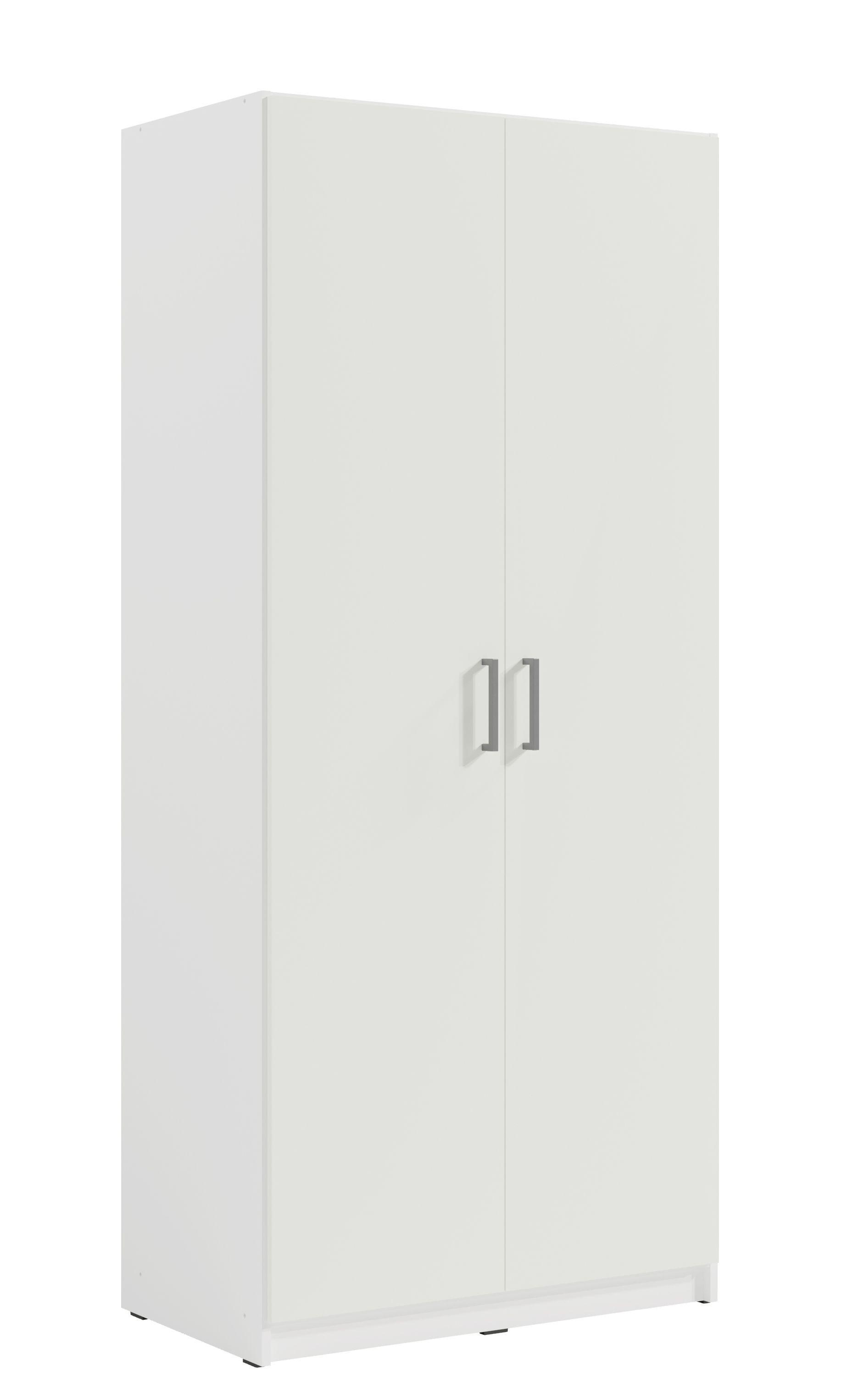 DREHTÜRENSCHRANK RYGEN 90,9/197,5/53,3cm 2-türig Weiß - Weiß, Holzwerkstoff (90.9/197.5/53.3cm) - MASSENO