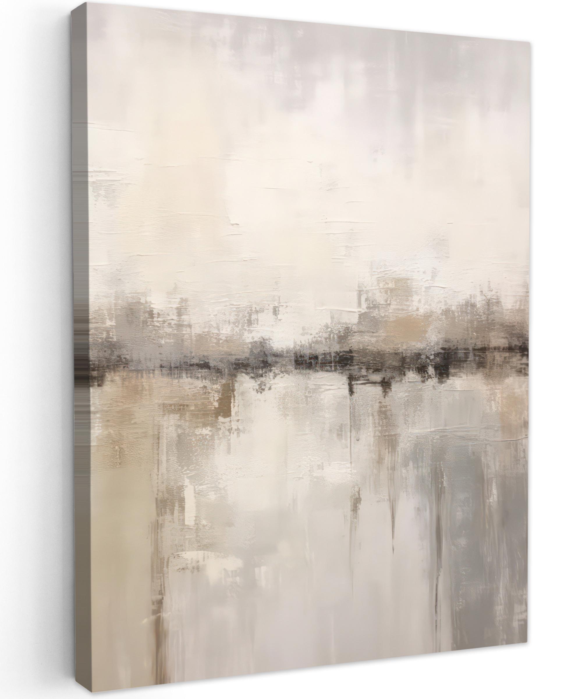 LEINWANDBILD Moderne Kunst - Abstrakt - Beige Room Decor 30x40 cm - Beige, Textil (30/40cm) - MuchoWow