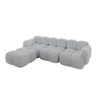 ECKSOFA modulares Sofa Links Miko-L2 302x205x75 Grau Cord - Anthrazit/Schwarz, Holzwerkstoff/Kunststoff (302/205cm) - ALTDECOR