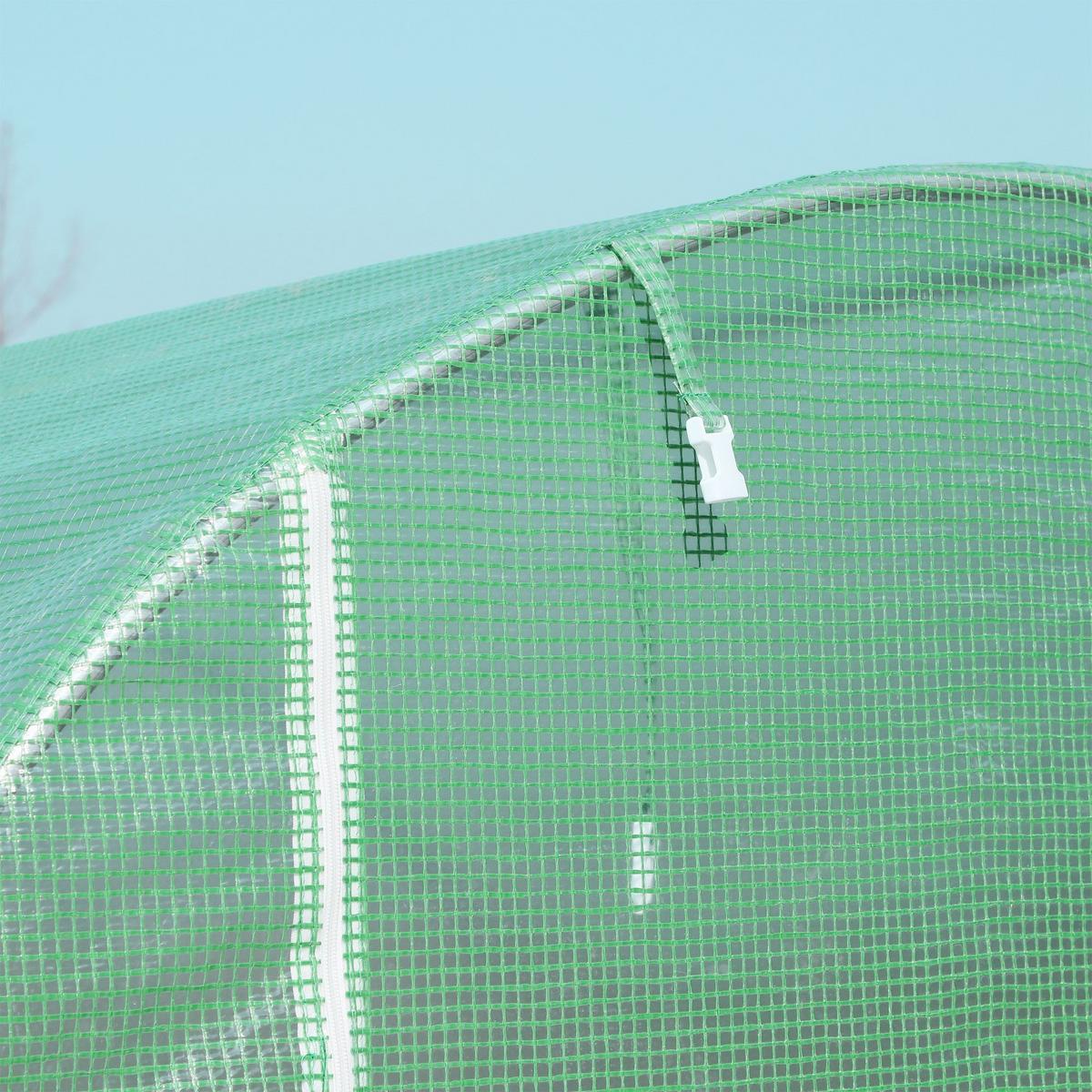FOLIENGEWÄCHSHAUS, Grün, PE, Stahl - Grün, Kunststoff (200/205/500cm) - Outsunny