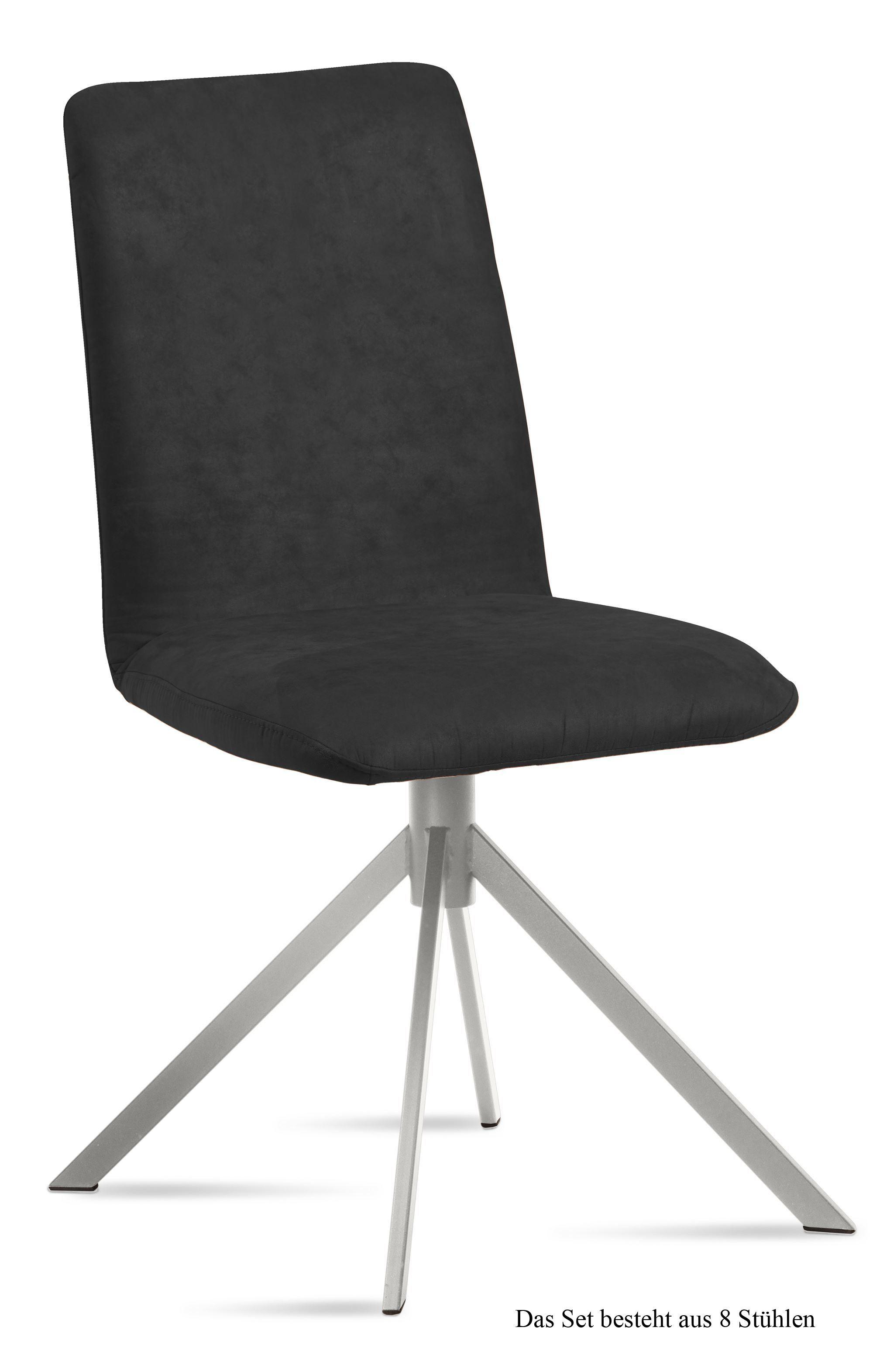 ESSZIMMERSTUHL (8er-Set) Dorice 47x92x60 Edelstahl/Anthrazit - Edelstahlfarben/Anthrazit, Kunststoff (60/92/47cm) - 58aufmkessel