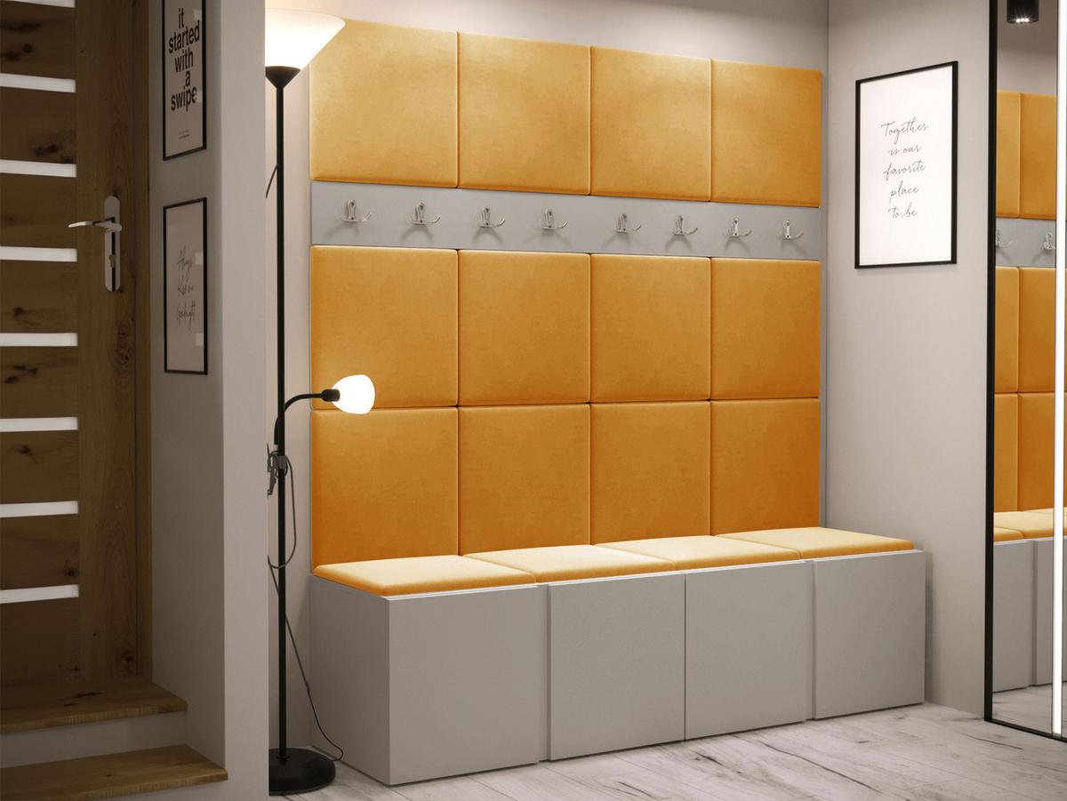 GARDEROBEN-SET Orion V - Kaschmir/Orange, Holzwerkstoff/Kunststoff (168/186/46cm) - MIRJAN24