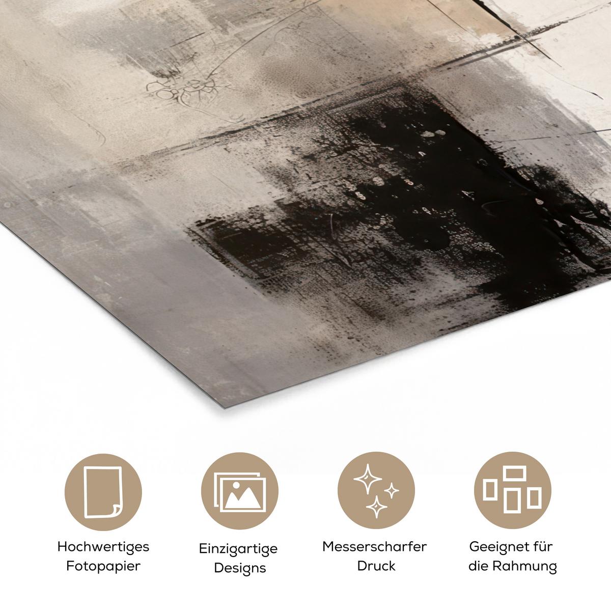 POSTER Abstrakt - Kunst - Grau Wanddeko 40x60 cm - Hellgrau, Papier (40/60/0.1cm) - MuchoWow