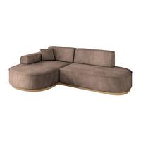ECKSOFA Ottomane Links MARI-L1-v2 - 243x171x83 cm Braun Velours - Braun, Holzwerkstoff/Textil (243/171cm) - ALTDECOR