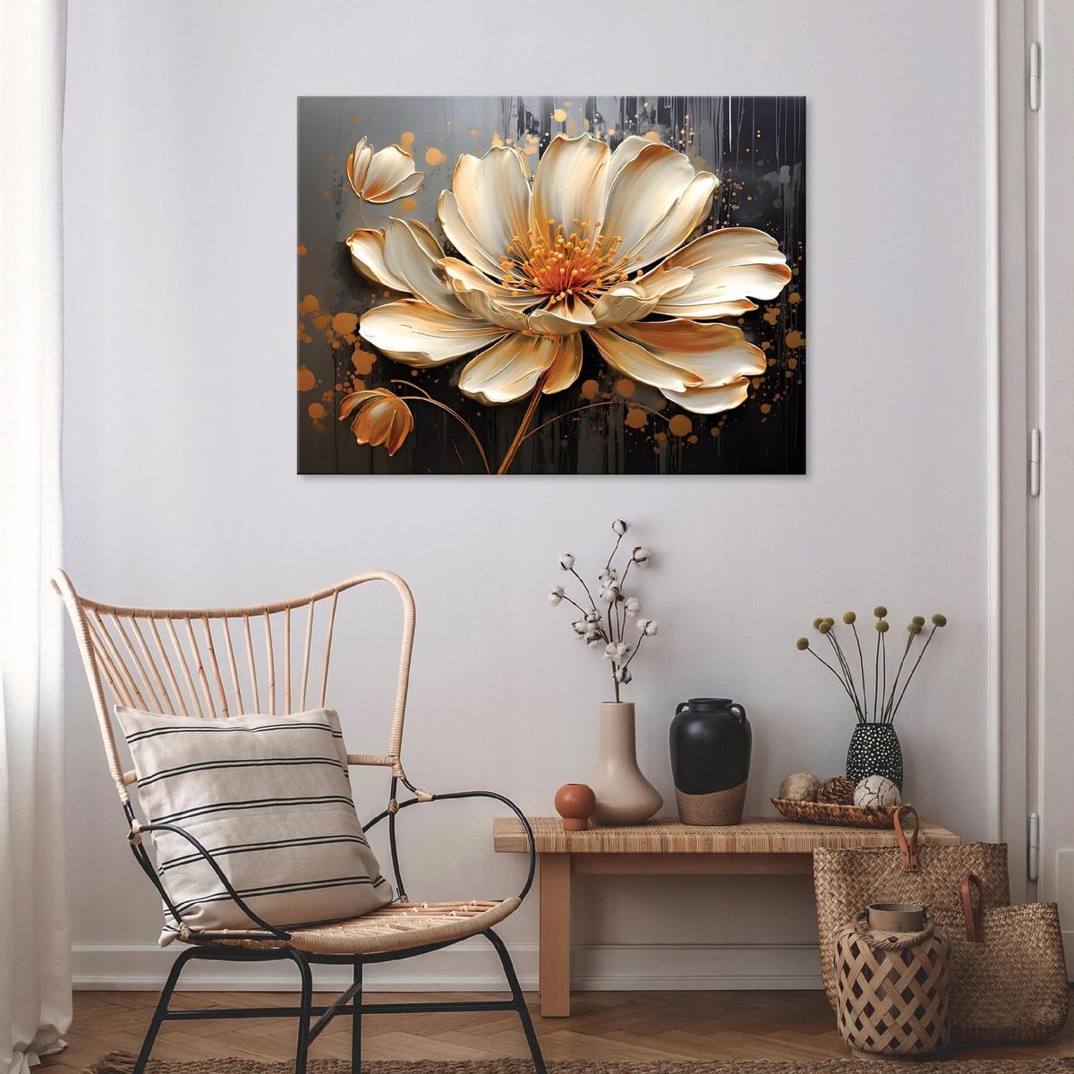 LEINWANDBILD Abstrakt Blumen Bilder 60x40 - Multicolor, Holzwerkstoff (60/40cm) - Wallarena