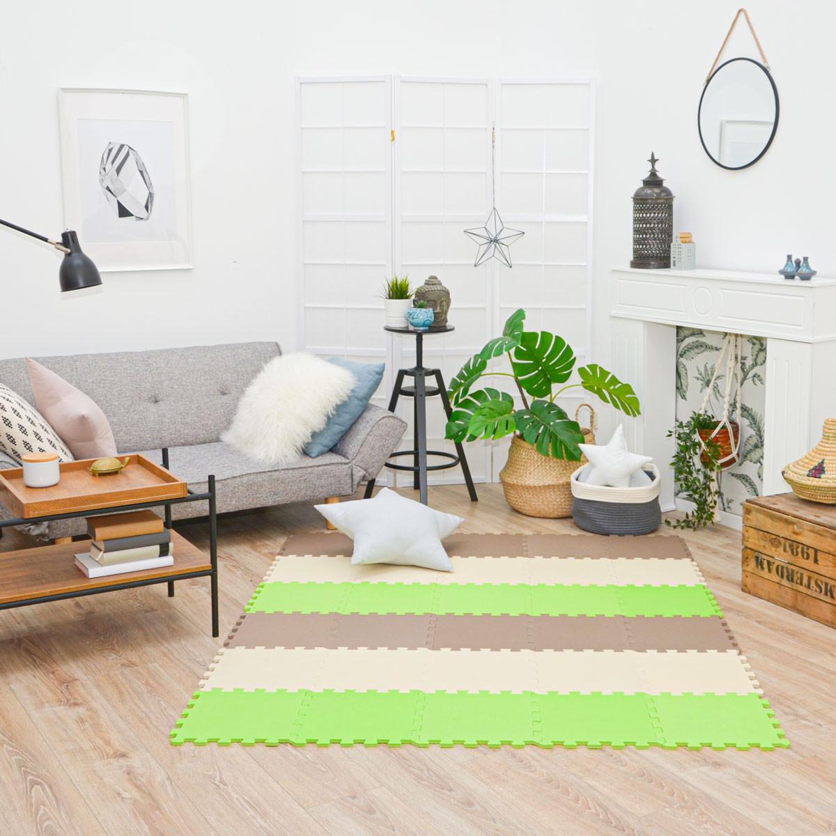 SPIELMATTE ab Null - 270/90 cm Puzzlematte Beige - Multicolor, Kunststoff (30/30cm) - Littletom