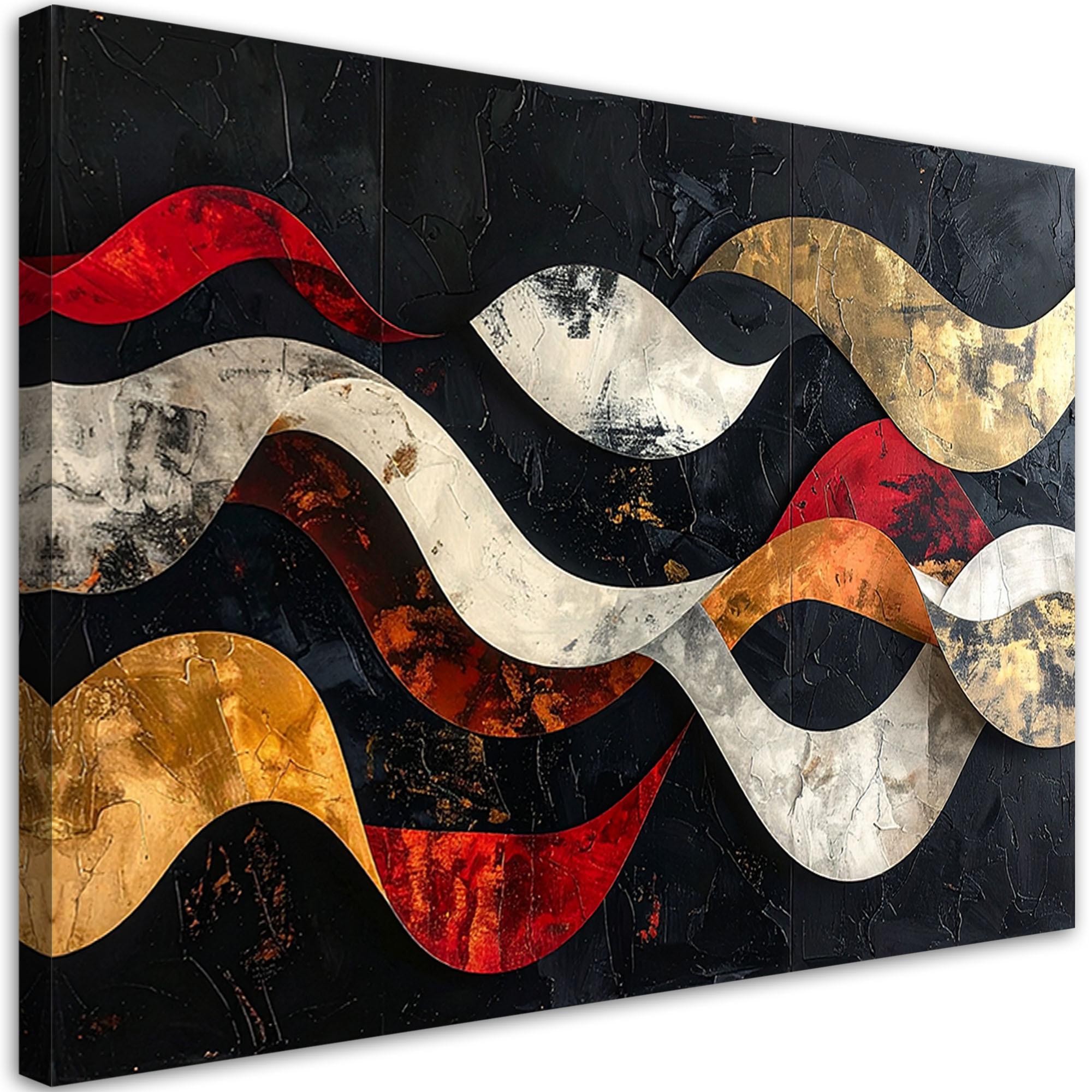 LEINWANDBILD Abstraktion 45x30cm - Schwarz, Textil (45/30cm) - Feeby