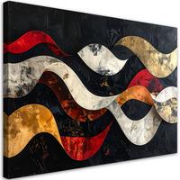 LEINWANDBILD Abstraktion 45x30cm - Schwarz, Textil (45/30cm) - Feeby
