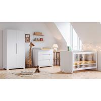 BABYZIMMER 3-teilig Ova Weiß - Weiß, Holzwerkstoff (124.5/86/65cm) - Petits-meubles