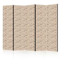PARAVENT Einseitig Bedruckter 5-tlg 225x172 cm Boho Blumen und Pilze - Braun, Holz/Textil (225/172/3cm) - Muralo