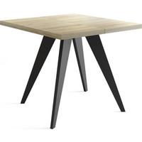 ESSTISCH Quadro quadratischer ausziehbarer, Sonoma Eiche 100-150/100/76 cm - Schwarz/Sonoma Eiche, Holz/Holzwerkstoff (100/150/76cm) - WFL GROUP