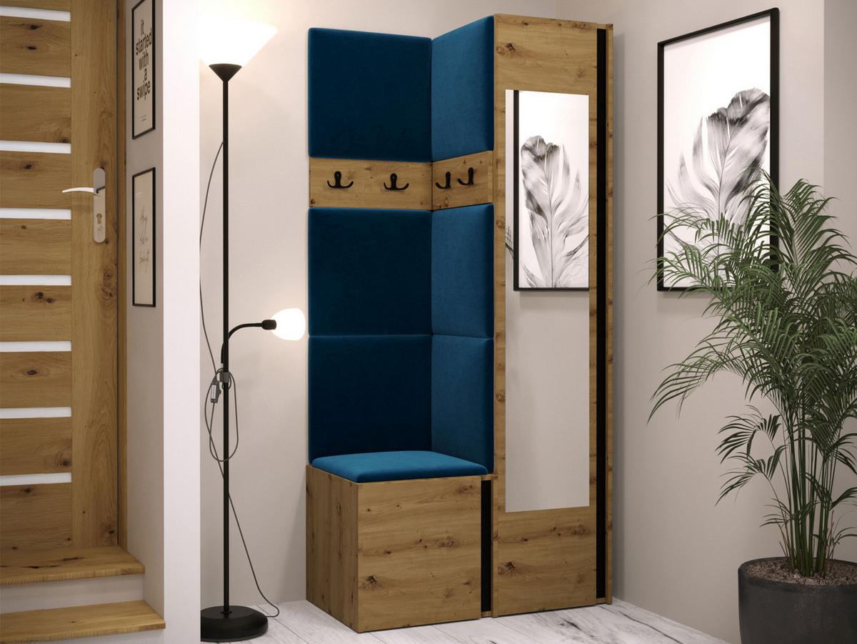 GARDEROBEN-SET Orion XXV - Blau/Eiche Artisan, Holzwerkstoff/Kunststoff (82/186/46cm) - MIRJAN24