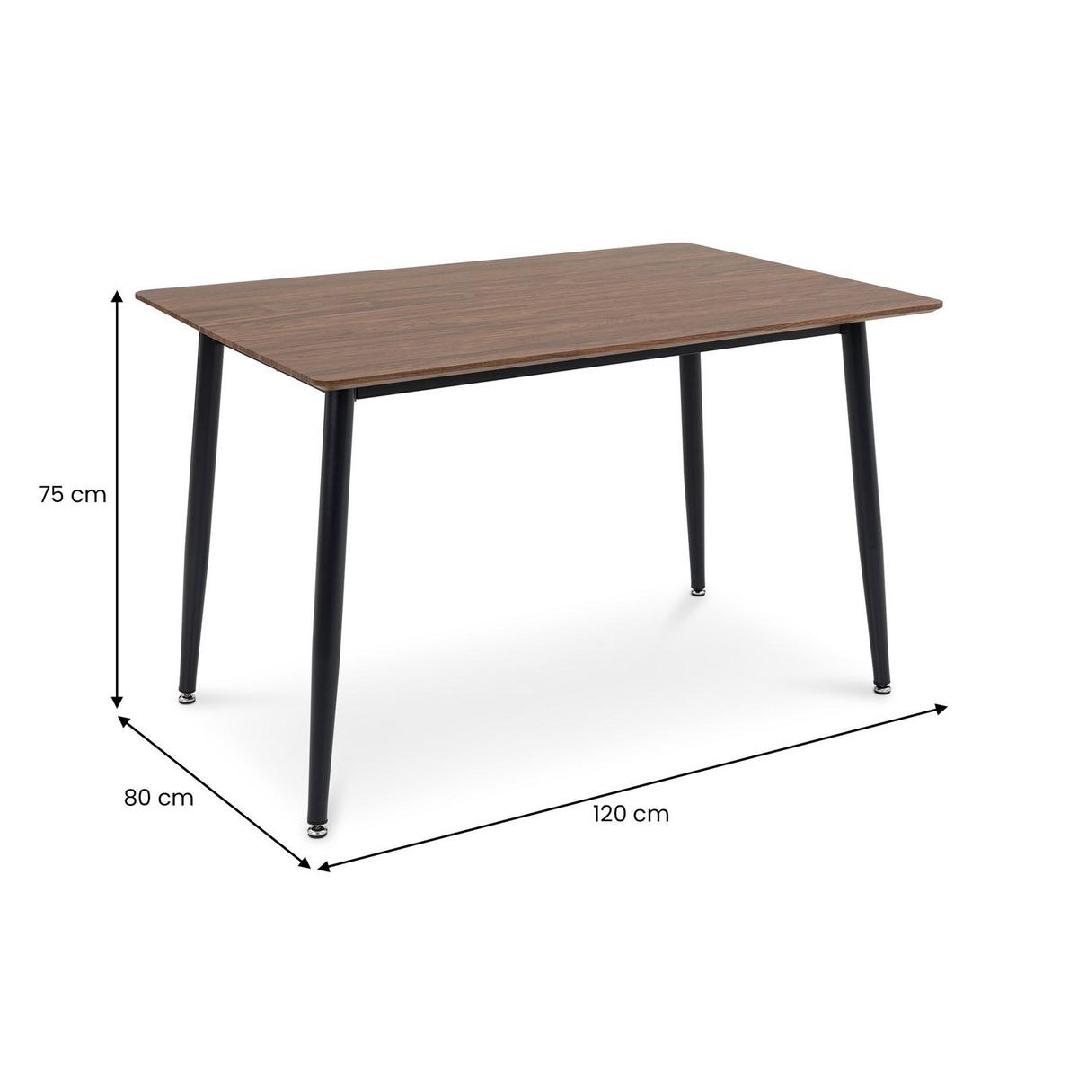 ESSTISCH NORA nussbaum - Nussbaumfarben, Holzwerkstoff/Metall (80/120/75cm) - IDIMEX