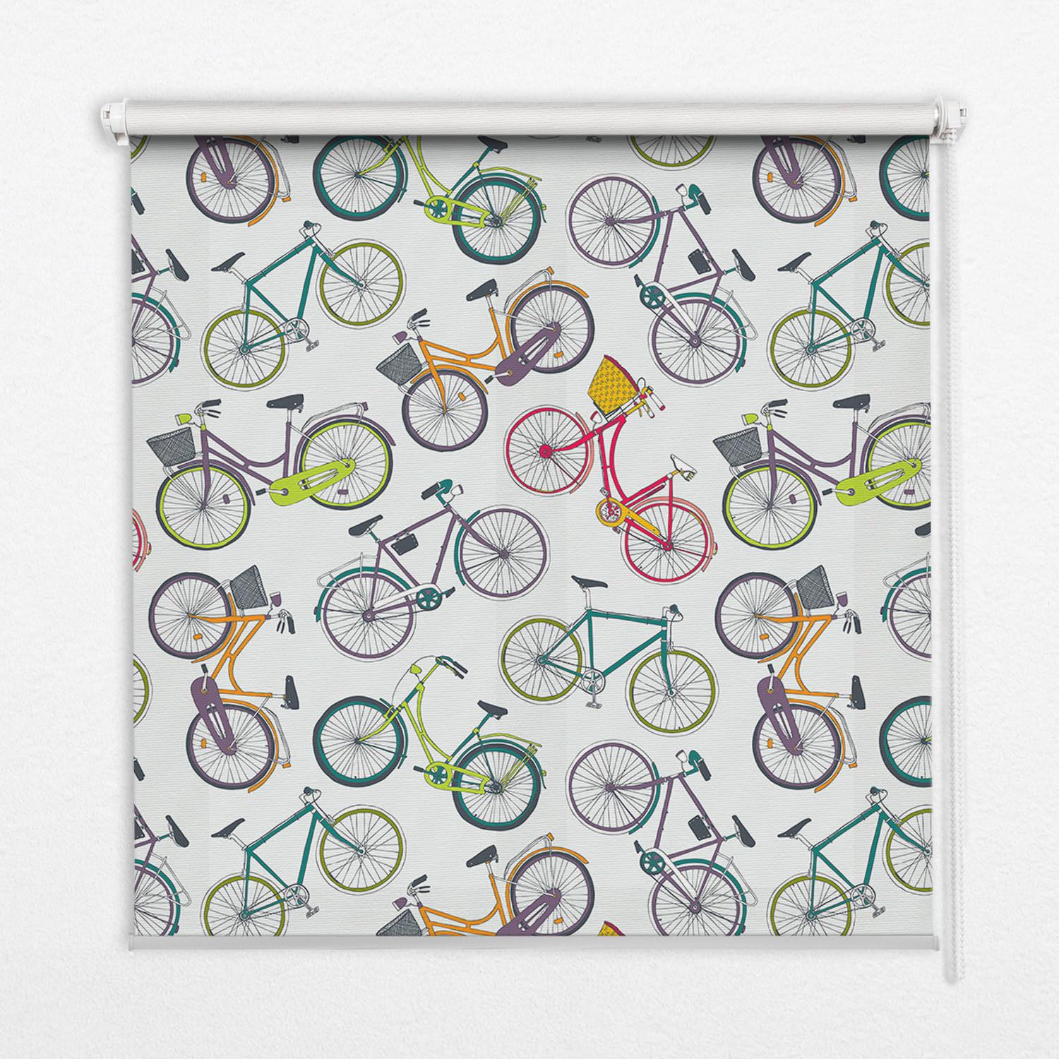 INNENROLLO - Fensterrollo - Rollo - 90x140 cm - Fahrräder - Grün, Kunststoff (90/140/0.5cm) - TULUP