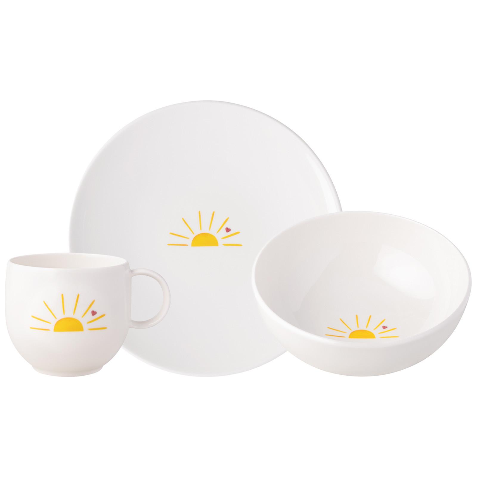 FRÜHSTÜCKSSET HELLO SUNSHINE With Love weiß-gelb 3-tlg. - Gelb/Weiß, Keramik (2/2/2cm) - Villeroy & Boch